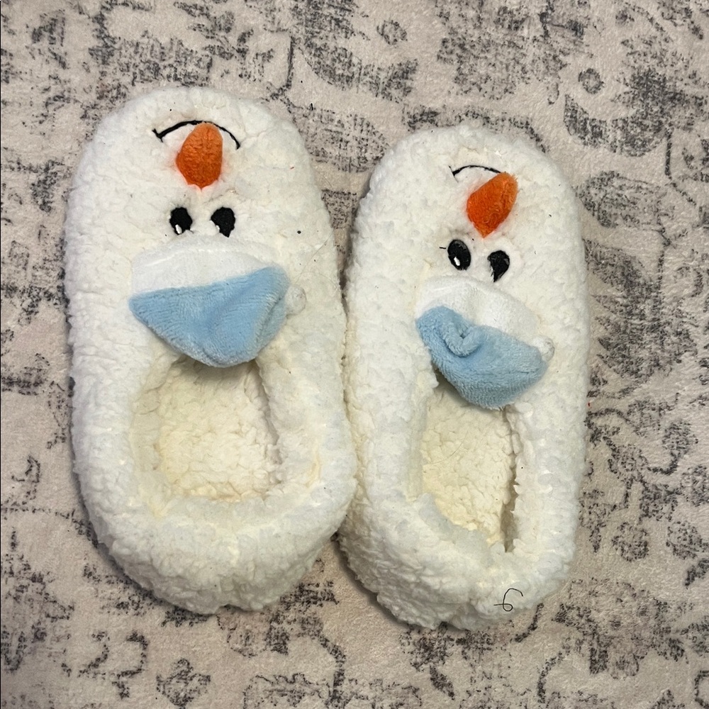 Cozy White and Blue Character Slippers